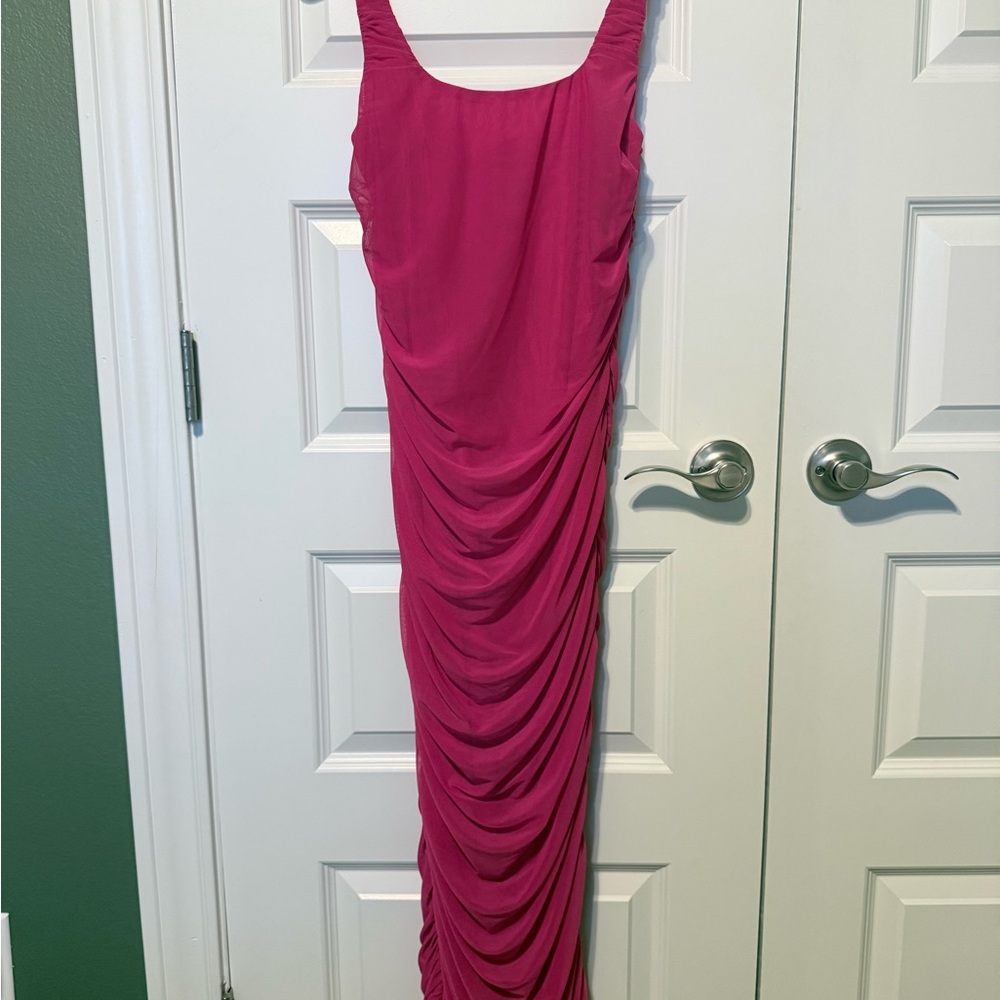 HYFVE Fuchsia Gathered Maxi Dress